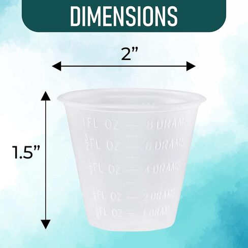 [2000 Pack - 1 oz.] Pruvade Disposable Medicine Cups with Graduated Dosage Lines for Pills or Liquid, Single Serve Measuring for Home, Nurse, Hospital, Medical Care, Resin Mixing, Mouthwash |2000 Pack in Saudi Arabia
