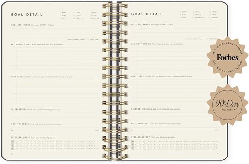 Full Focus Leather Coil Planner by Michael Hyatt - The #1 Daily Planner to Set Annual Goals, Increase Focus, Eliminate Overwhelm, and Achieve Your Biggest Goals - Hardcover (Navy Blue) in Saudi Arabia