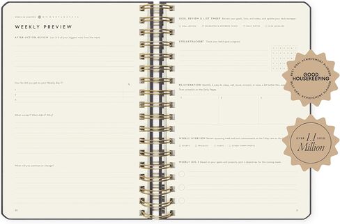 Full Focus Leather Coil Planner by Michael Hyatt - The #1 Daily Planner to Set Annual Goals, Increase Focus, Eliminate Overwhelm, and Achieve Your Biggest Goals - Hardcover (Navy Blue) in Saudi Arabia