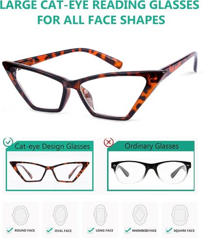 Eyekepper 5-pack Cat Eye Reading Glasses Women Oversized Readers in Saudi Arabia