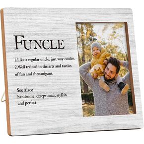 Uncle Pictures Frame, Funcle Photo Frame, Uncle Birthday Gifts From Niece Nephew, Fathers Day Christmas Appreciation Gifts for Best Uncle, Farmhouse Home Living Room Bedroom Office Decoration -58