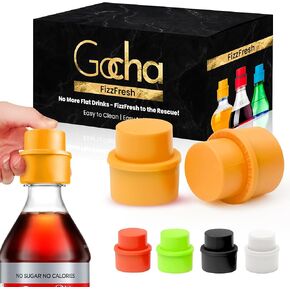 | 2 PCS Soda Bottle Stopper | Silicone Bottle Cap | Fizzy Bottle Stopper | Reusable Bottle Cap for Soda, Fresh Drinks & Beverages | Leak-Proof Soda Cover | Red