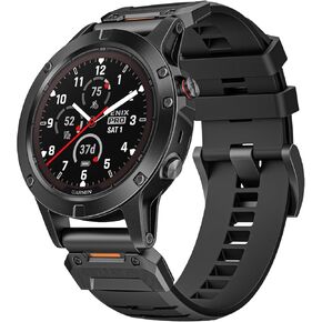 Bandkids 22 mm R-Steel FKM Bands Designed for Garmin Fenix 6 5 7 Watch, Quickfit Rugged Strap with Stainless Steel Connector for Fenix 5 Plus/Fenix 6 Pro/Fenix 7 Pro/Forerunner 935