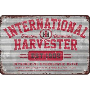 farmall corrugated ih farmall Hot Rod Wall Sticker Home Decor House Office Garage Iron Paintings Metal Paintings,12x8 Inch