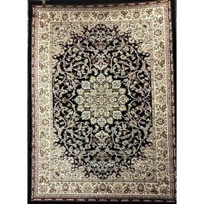 Traditional Doorway Mat Persian Area Rug 330,000 Point Dark Blue Deir Debwan Design 603 (2 feet X 3 feet)