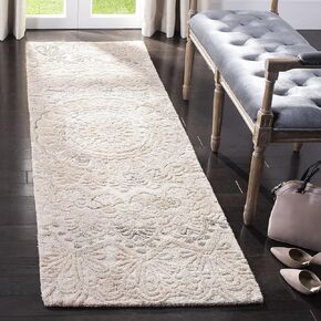 SAFAVIEH Marquee Collection 10' Round Beige/Ivory MRQ110B Handmade Mandala Medallion Wool Area Rug