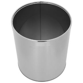 Cabilock Stainless Steel Trash Can Round Wastebasket Garbage Container Bin with Ring Open Top Recycle Bin Trash Waste Container for Home Office Kitchen Restaurant Restroom