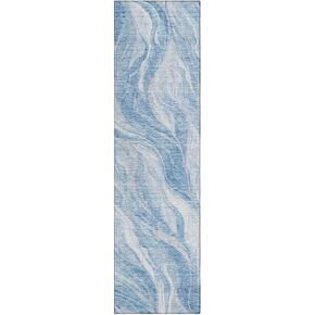 Addison Rugs Chantille ACN720 Blue 2'3" x 7'6" Indoor Outdoor Hallway Runner Rug, Easy clean, Machine Washable, Non Shedding, Kitchen Area Carpet for Bathroom, Patio, Laundry and Bedroom Rug