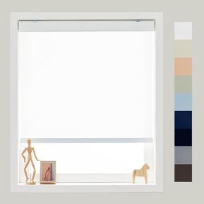FOIRESOFT Cordless Custom Light Filtering Roller Shades [White, W 35 x H 48 inch] Glare Reduce Soften Natural Light Windows Blinds for Day and Night Privacy & UV Protection, Home Office Patio Door
