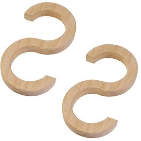 Crapyt 2 قطعة خطافات خزانة شديدة التحمل S خطافات أدوات خطافات خشبية لتعليق الحقائب والمناشف والملابس والنباتات ولون الخشب 5.87 بوصة × 3.15 بوصة in Kuwait