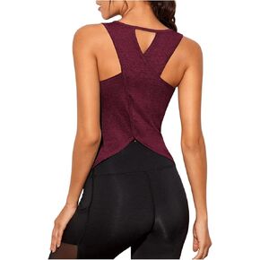 SweatyRocks Women's Cut Out Asymmetrical Hem Sports Tank Top Sleeveless Round Neck Yoga Tops