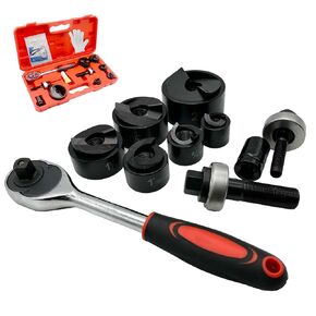 BANCHEE Ratchet Knockout Hole Punch Driver Kits 1/2 to 2 inch SLUG-Buster Knockout Electrical Conduit Hole Cutter Sets KO Tool Kit (CC-60)