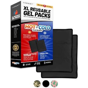 Hawwwy XL Gel Hot Col Gel Packs Ice Packs Heat Pads مثالية لالتهاب العضلات والألم في الكتف والرقبة والذراعين والركبة والساقين والصداع والكاحل والصداع النصفي بعد الولادة (XL 2-Pack Cactus)