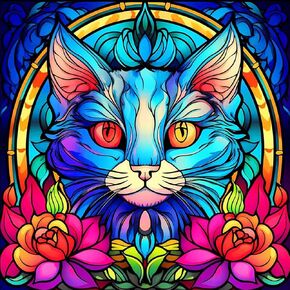 WSLWXSHM Diamond Painting Kits for Adults, Cat Round Full Drill Diamond Art Kits, 5D DIY Paint with Diamonds Crafts for Home Wall Decoration Gifts 12×16Inch