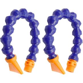 1/2" Thread Water Oil Coolant Hose Pipe Adjustable Coolant Pipe Hose Round Flexible Flat Nozzle Cooling Tube for CNC Lathe Milling Drill Machine-2pcs