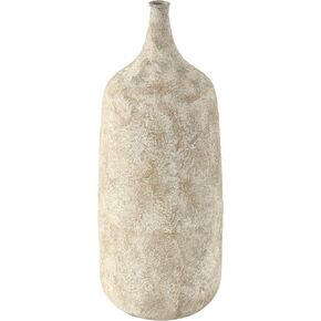 Deco 79 Metal Handmade Decorative Vase Antique Style Distressed Centerpiece Vase, Flower Vase for Home Decoration 8" x 8" x 20", Beige