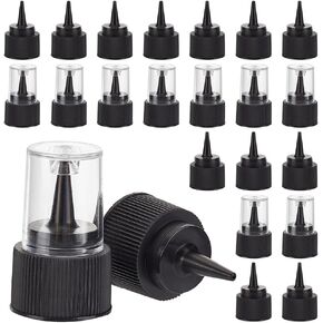 30 Pcs Squeeze Bottle Caps, 24/410 Twist Top Caps Black Squeeze Dispenser Lids Replacement Caps for Squeeze Bottles Glue Bottles Watercolors bottles
