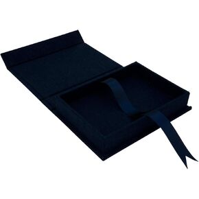 صندوق صور من الكتان باللون الأزرق الداكن بالجملة من Koyal، صندوق تخزين ذاكرة مقاس 10.16 × 15.24 سم مع غطاء، صندوق كتان تذكاري من الكتان in Kuwait