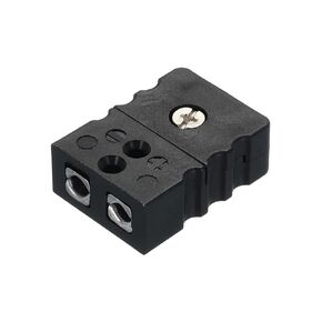 MECCANIXITY J Type Thermocouple Wire Connectors Female Plug Adapter Round Pin Temperature 220°C(428°F) for Thermocouple Sensor Probe Black 1pcs