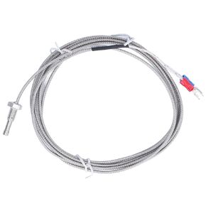 Waterproof J Type Grounded Thermocouple - Temperature Sensor Probe for PID Temperature Controller Stainless Steel Pipe Thread 0‑750℃ with Insulation Shield Wire