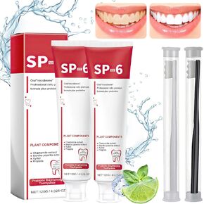 Sp-6 Ultra Whitening، Sp 6 معجون أسنان، معجون أسنان Ultra Whitening Sp - 6، معجون أسنان بروبيوتيك لتفتيح الأسنان، معجون أسنان للعناية بالتنظيف العميق، معجون أسنان Sp-6 نفس منعش (قطعتان) in Kuwait