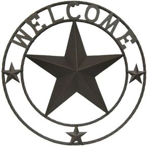 LL Home Metal Circled Star with Welcome Sayings