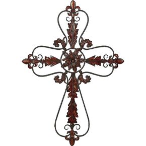 Deco 79 Metal Religious/Spiritual Wall Decor, 26" x 1" x 37", Brown