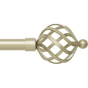 3/4 Inch Curtain Rod Single Drapery Rod 30 to 84 Inches, Heavy Duty Curtain Rods for Windows, Twisted Cage Finials，Outdoor Indoor Adjustable Window Curtain Rod