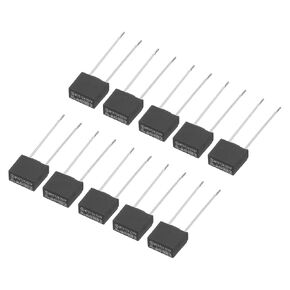 uxcell 30Pcs DIP Mounted Miniature Square Slow Blow Micro Fuse for Electronic Parts PCB LCD Repair, T2A 2A 250V, Black