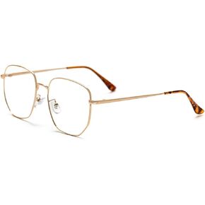 Oversized Sturdy Metal Reading Glasses Women, Fashion Big Frame Anti Blue Light Readers, Large Anti Glare Eyeglasses