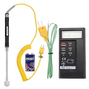 MECCANIXITY Digital Thermocouple Thermometer K Type Temperature Meter High Accuracy (-50 to 1300 °C), with Surface Thermocouple Probe 81532B