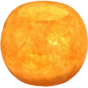 Single White Alabaster Candle Holder - Egyptian Tealight and Votive Candles Holders with Amber Glow for Home Décor - Natural Stone Soothing Tranquil