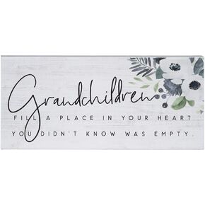 Simply Said, INC Inspire Boards- Grandchildren Fill Your Heart, 12 x 5.5 in Distressed Rustic Sign ISB1280