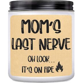 Moms Last Nerve Candle, Mother's Day Candle Gifts for Women - Funny Mother's Day Gifts for Mom - Gifts for Mom from Daughter Son, Birthday Gifts for Mom Grandma