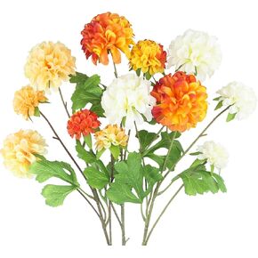 3 Pcs Artificial Flowers Chrysanthemum Ball Flowers Mums Artificial Flowers Silk Hydrangea Flowers Floral Arrangements Fall Flowers for Autumn Home Decor Indoor Table Centerpiece Thanksgiving