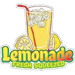 SignMission Lemonade Fresh Squeezed Concession Stand Food Truck Sticker, Decal Size: 8"