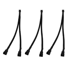 3PCS PC Fan Distributor Extension Cable 3PIN and 4PIN PWM Adapter Cable 1 in 2 PVC Insulated Cooling Fan Cable Computer Motherboard CPU Adapter Cable