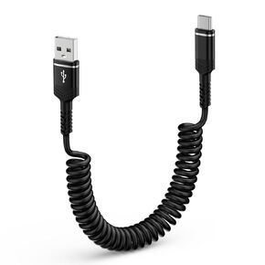 Samsung A15 Charger Cable 3FT for Car, Short Android Auto Coiled USB A to USB C Cord for Samsung Galaxy A35 5G A55 A25 A14 A54 S24 Ultra FE A13 A53 Z Fold6 Flip6 iPhone 15, Fast Charging Phone Wire