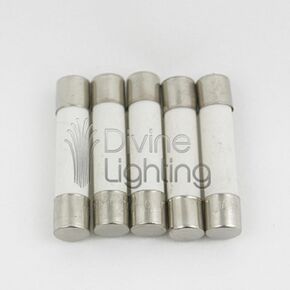 5 Qty. Divine Lighting ABC 4A Fast-Blow Ceramic Fuse 4 Amp 250v ABC4A; ABC4 ABC 4A Fast-Blow Fuse (Also 3AB); Ceramic 1/4 in x 1.25 in