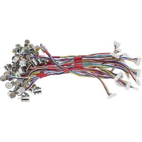 20PCS 2 Phase 4 Wire 8mm Stepper Motor DC5-6V with Connecting Line and Copper Gear DIY Kit for Digital Products Such as Digital Camera and Other Small Appliances