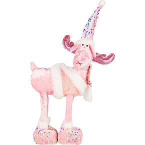 N&T NIETING Christmas Decorations,Christmas Moose Decorations Plush Toy Pet Stuffed Animals Figurine Decor Home Table Décor Christmas Ornaments Present (Red and Black)