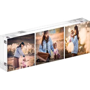 4x6" Acrylic Picture Frame,Clear Acrylic Photo Frames, Magnetic Picture Frames,Block Picture Frame For Desktop Display, Record Eternal Memory (1 Pack)