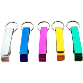 50 Pcs 5 Colored Metal Beer Bottle Opener Keychain Bottle Opener Easy to Carry Split Key Ring Chain Keychain Bulk Aluminum Pocket Claw Bar Soda Beverage Beer Bottle Opener (50)