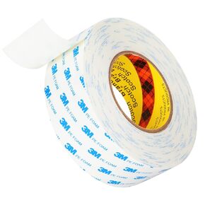 3M Double Sided Tape 2"×32.8Ft PE Foam Tape White 1600T 0.043" Thick Adhesive Tape Waterproof for Crafts Arts DIY Paint Picture Poster