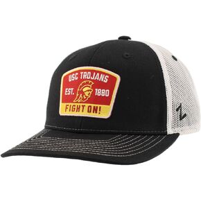 ZHATS Standard NCAA Officially Licensed Trucker Hat Dakota Switchback Patch Black White