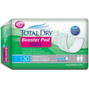 Total Dry Duo Booster Pad 4x12 Case of 180 - Bag of 30