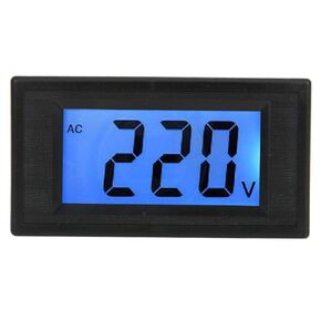 YB5135D Digital AC Voltmeter LCD Blue Backlight 2 Wires Voltage Tester Panel AC Voltage Meter Car Motorcycle Battery Monitor Voltage Gauge Measuring Range AC80-500V
