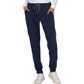 Koi EST 2006 Next Generation Women's "Good Vibe" Drawstring/Elastic Waist Jogger Scrub Pant-Navy-Medium Petite
