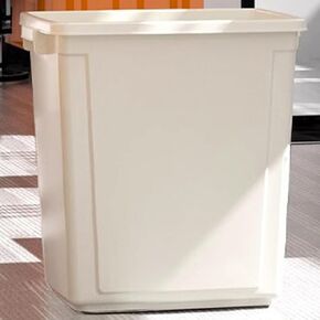 Small Trash Can, 2.6 Gallon Plastic Trash Can for Home and Office, Small Garbage Can Waste Basket fit Under Desk, Narrow Space, Kitchen, Dorm, Bathroom, Bedroom, (Cream White, Pack of 2)