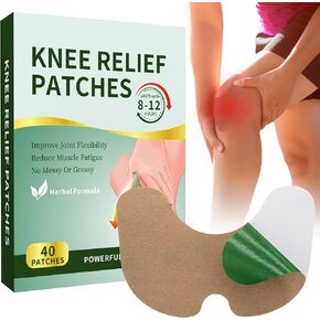 40PCS Knee Patches, Natural Knee Relief Patch, Warming Herbal Patches for Knee Ache, Long Lasting Reduction of Joint Uncomfortable